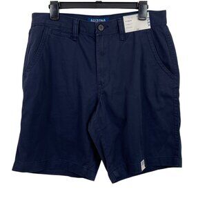 Arizona Jeans Flex Short Classic Fit Mens Size 33 Navy Blue Bermuda Shorts